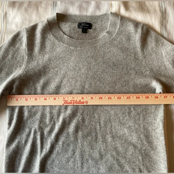 J. Crew Light Gray Crewneck Cashmerr Sweater, Size Small - Picture 3 of 5
